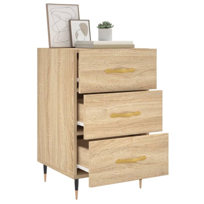 Table de chevet chêne sonoma 40x40x66 cm bois d'ingénierie – Image 2