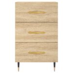 Table de chevet chêne sonoma 40x40x66 cm bois d'ingénierie – Image 3