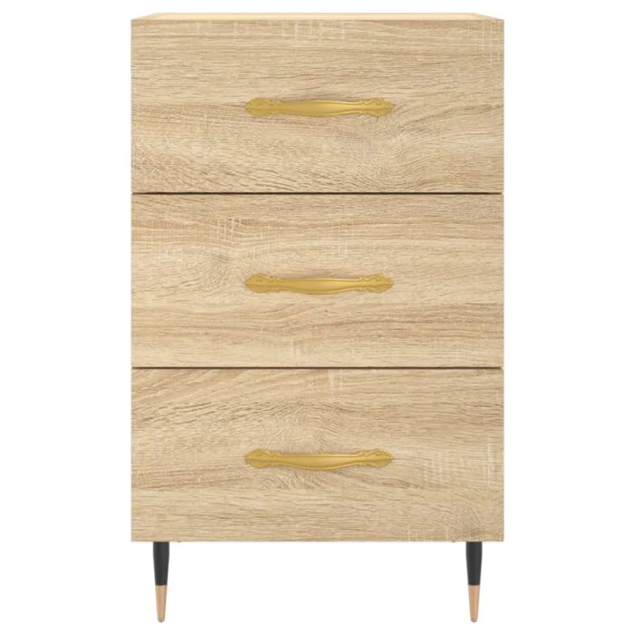 Table de chevet chêne sonoma 40x40x66 cm bois d'ingénierie – Image 3