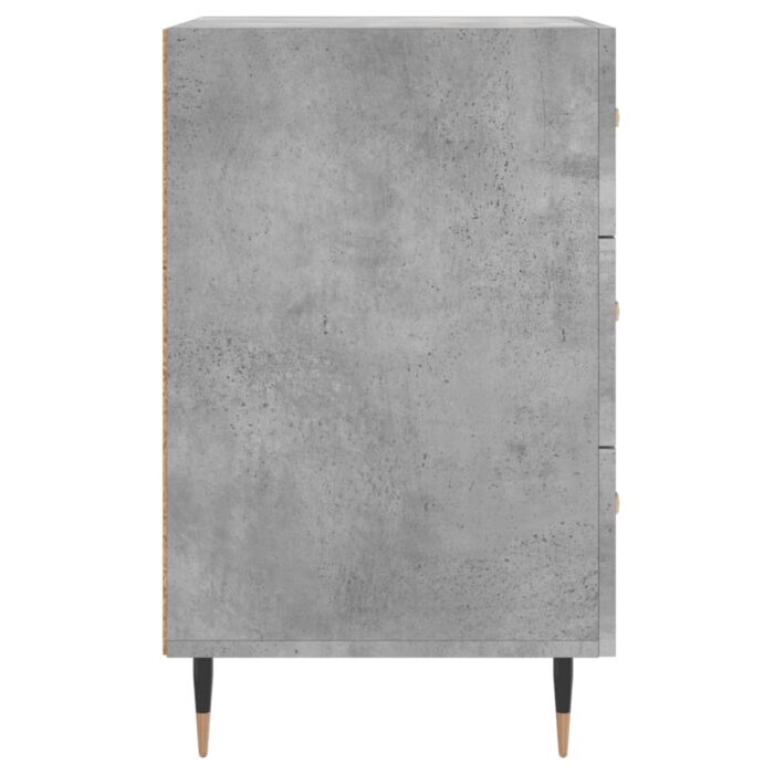 Table de chevet gris béton 40x40x66 cm bois d'ingénierie – Image 4