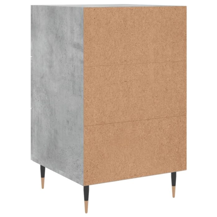 Table de chevet gris béton 40x40x66 cm bois d'ingénierie – Image 6
