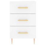 Table de chevet blanc 40x40x66 cm bois d'ingénierie – Image 3