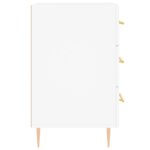 Table de chevet blanc 40x40x66 cm bois d'ingénierie – Image 4