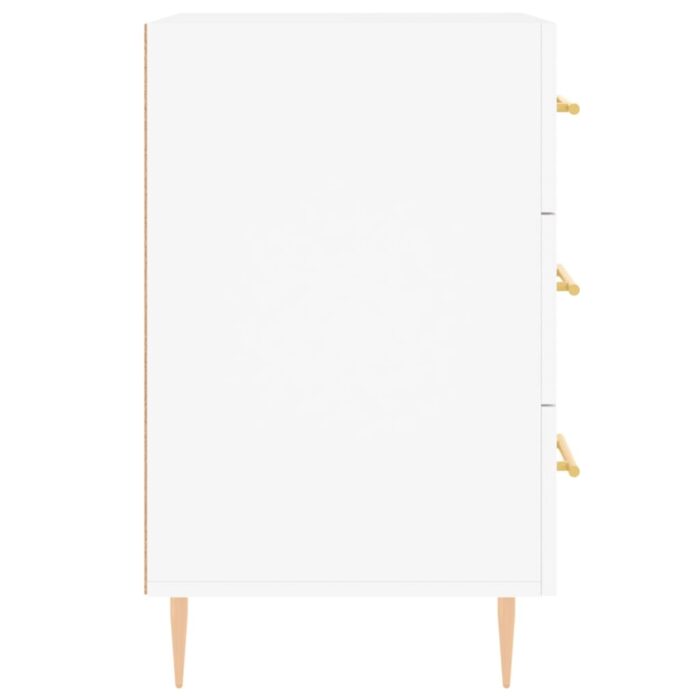 Table de chevet blanc 40x40x66 cm bois d'ingénierie – Image 4