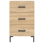 Table de chevet chêne sonoma 40x40x66 cm bois d'ingénierie – Image 3