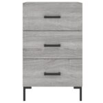 Table de chevet sonoma gris 40x40x66 cm bois d'ingénierie – Image 3