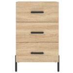 Table de chevet chêne sonoma 40x40x66 cm bois d'ingénierie – Image 3