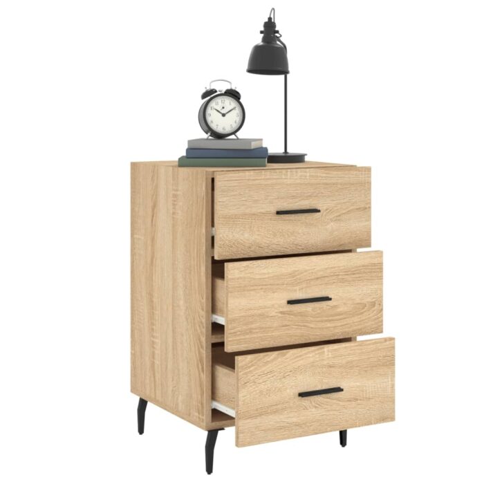 Table de chevet chêne sonoma 40x40x66 cm bois d'ingénierie – Image 2