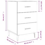 Table de chevet sonoma gris 40x40x66 cm bois d'ingénierie – Image 10