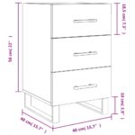 Table de chevet blanc 40x40x66 cm bois d'ingénierie – Image 10