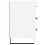 Table de chevet blanc 40x40x66 cm bois d'ingénierie – Image 4