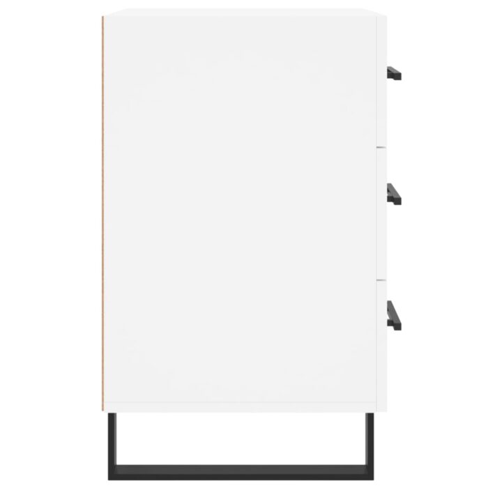 Table de chevet blanc 40x40x66 cm bois d'ingénierie – Image 4