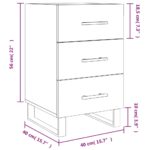 Table de chevet sonoma gris 40x40x66 cm bois d'ingénierie – Image 10