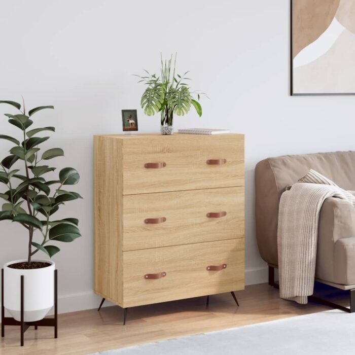 827823_1.jpg Commode chêne sonoma 69,5 x 34 x 90 cm bois d'ingénierie – Image 1