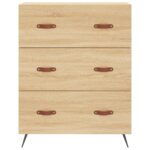 Commode chêne sonoma 69,5 x 34 x 90 cm bois d'ingénierie – Image 3