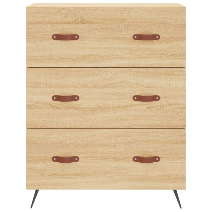 Commode chêne sonoma 69,5 x 34 x 90 cm bois d'ingénierie – Image 3
