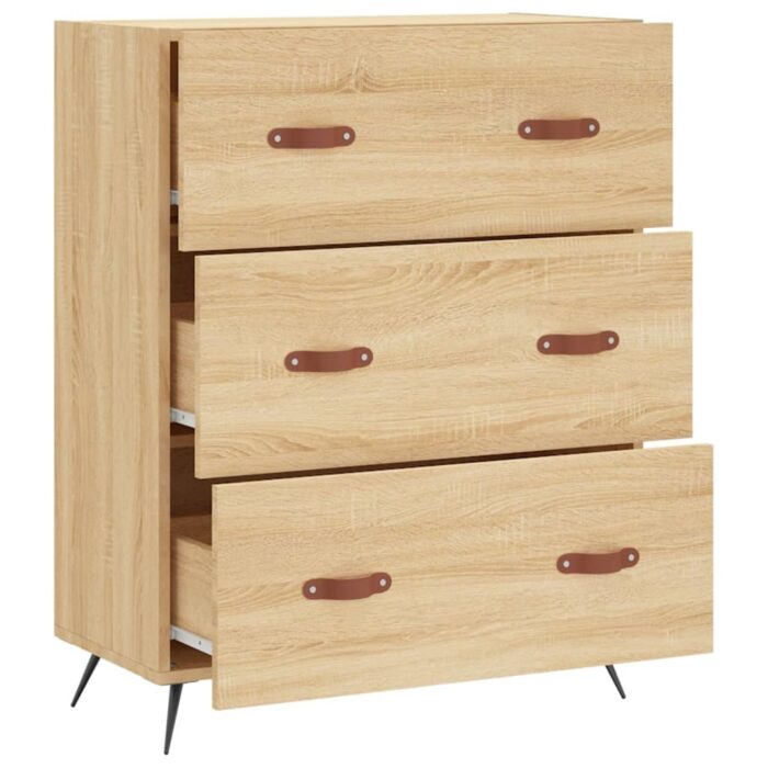 Commode chêne sonoma 69,5 x 34 x 90 cm bois d'ingénierie – Image 4
