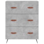 Commode gris béton 69,5 x 34 x 90 cm bois d'ingénierie – Image 3