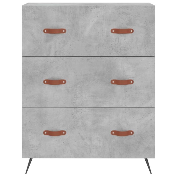 Commode gris béton 69,5 x 34 x 90 cm bois d'ingénierie – Image 3