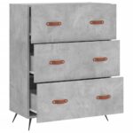 Commode gris béton 69,5 x 34 x 90 cm bois d'ingénierie – Image 4