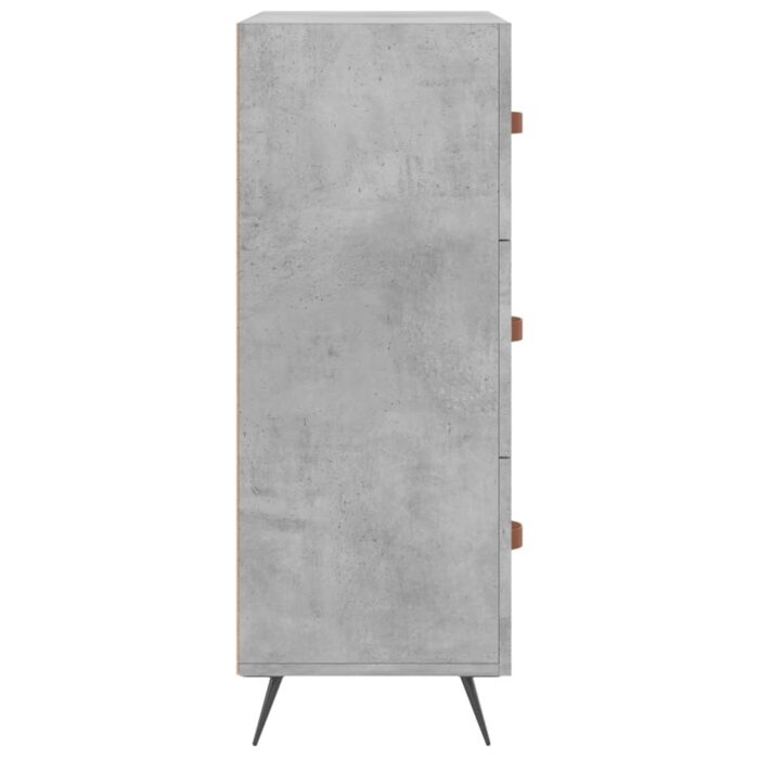 Commode gris béton 69,5 x 34 x 90 cm bois d'ingénierie – Image 5