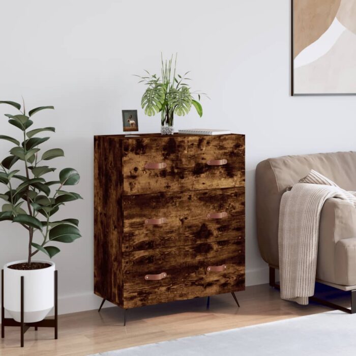 827825_1.jpg Commode chêne fumé 69,5 x 34 x 90 cm bois d'ingénierie – Image 1
