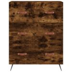 Commode chêne fumé 69,5 x 34 x 90 cm bois d'ingénierie – Image 3