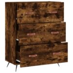 Commode chêne fumé 69,5 x 34 x 90 cm bois d'ingénierie – Image 4