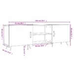 Meuble TV gris béton 150x30x50 cm bois d'ingénierie – Image 10