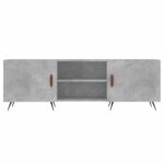 Meuble TV gris béton 150x30x50 cm bois d'ingénierie – Image 3