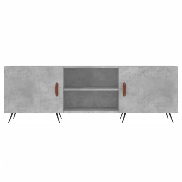 Meuble TV gris béton 150x30x50 cm bois d'ingénierie – Image 3