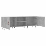 Meuble TV gris béton 150x30x50 cm bois d'ingénierie – Image 4