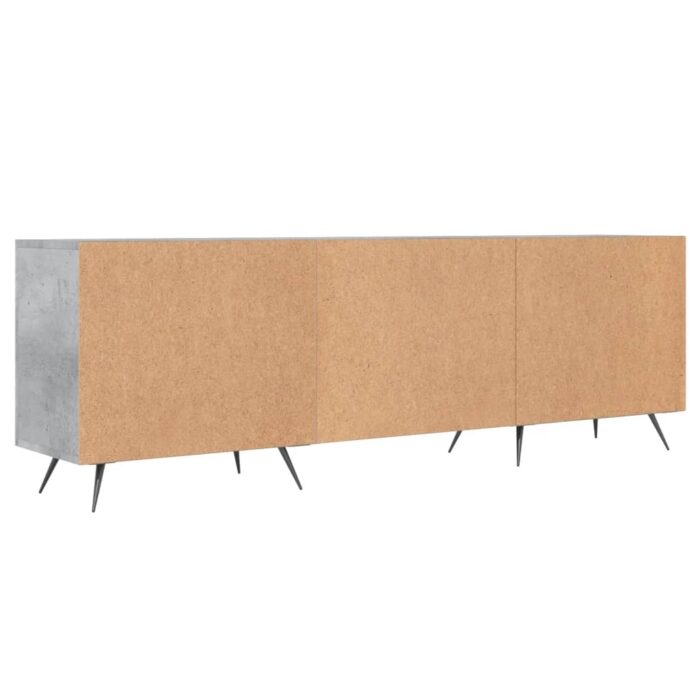 Meuble TV gris béton 150x30x50 cm bois d'ingénierie – Image 6