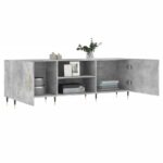 Meuble TV gris béton 150x30x50 cm bois d'ingénierie – Image 2