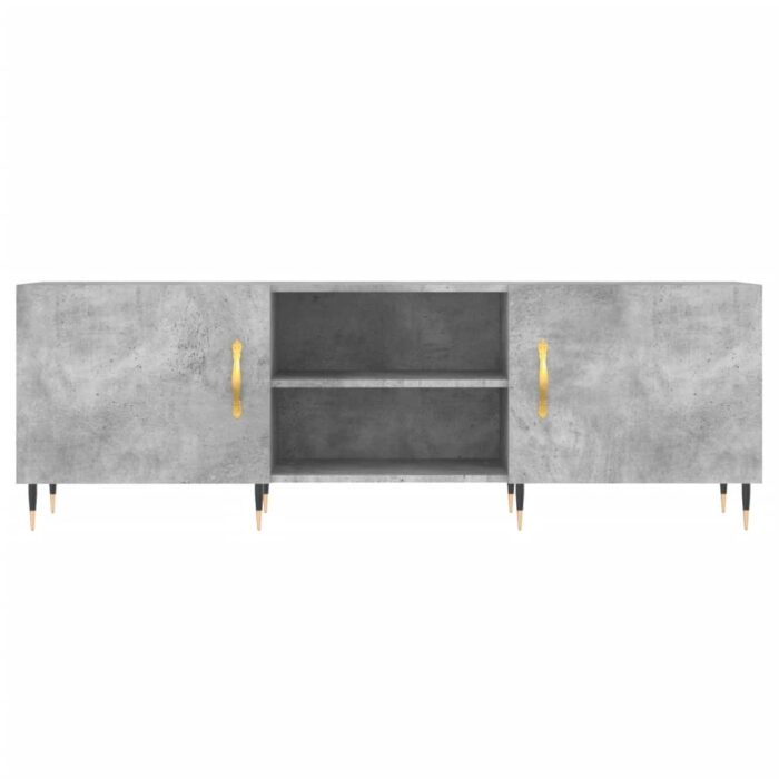 Meuble TV gris béton 150x30x50 cm bois d'ingénierie – Image 3
