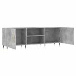 Meuble TV gris béton 150x30x50 cm bois d'ingénierie – Image 4
