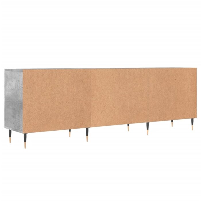 Meuble TV gris béton 150x30x50 cm bois d'ingénierie – Image 6