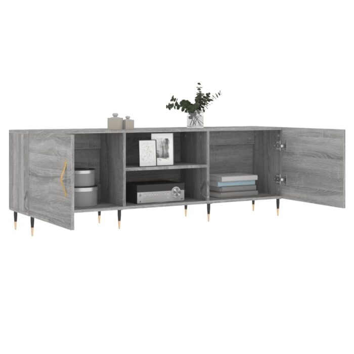 Meuble TV sonoma gris 150x30x50 cm bois d'ingénierie – Image 2