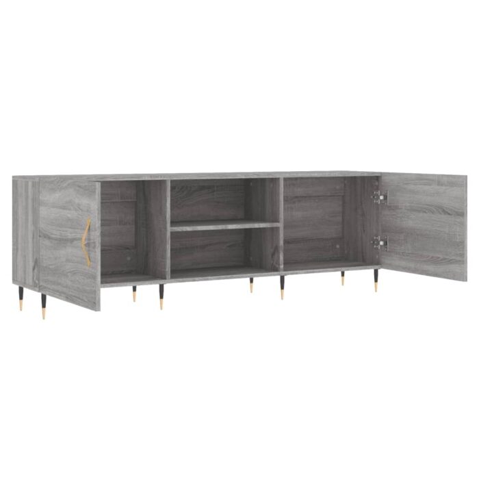 Meuble TV sonoma gris 150x30x50 cm bois d'ingénierie – Image 4
