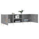 Meuble TV gris béton 150x30x50 cm bois d'ingénierie – Image 2
