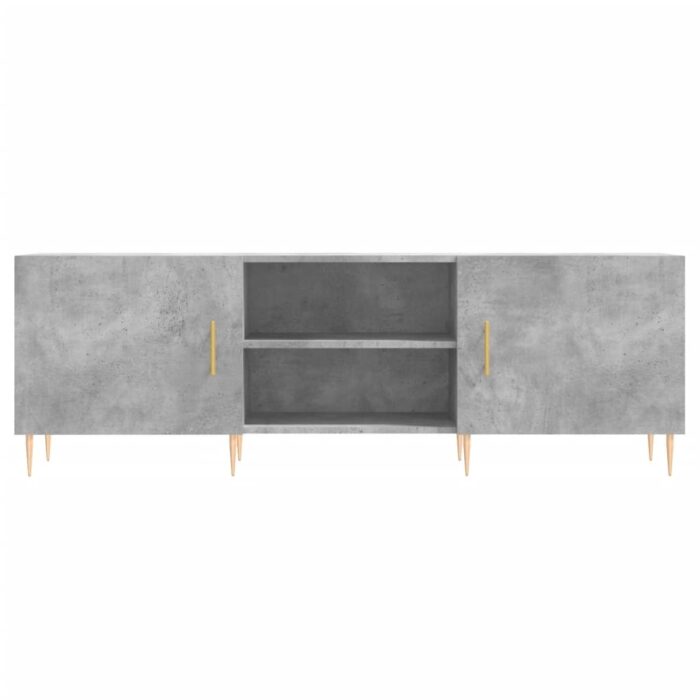 Meuble TV gris béton 150x30x50 cm bois d'ingénierie – Image 3