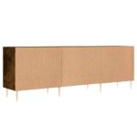 Meuble TV chêne fumé 150x30x50 cm bois d'ingénierie – Image 6