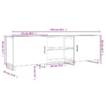 Meuble TV gris béton 150x30x50 cm bois d'ingénierie – Image 10