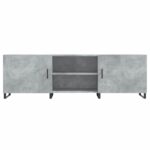 Meuble TV gris béton 150x30x50 cm bois d'ingénierie – Image 3