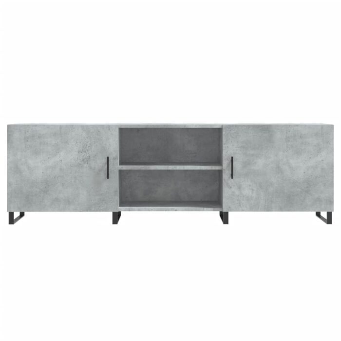 Meuble TV gris béton 150x30x50 cm bois d'ingénierie – Image 3
