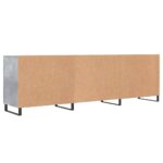 Meuble TV gris béton 150x30x50 cm bois d'ingénierie – Image 6