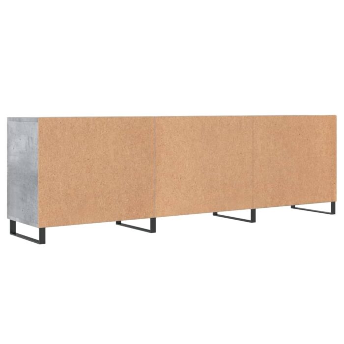 Meuble TV gris béton 150x30x50 cm bois d'ingénierie – Image 6