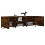 Meuble TV chêne fumé 150x30x50 cm bois d'ingénierie – Image 2