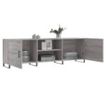 Meuble TV sonoma gris 150x30x50 cm bois d'ingénierie – Image 2