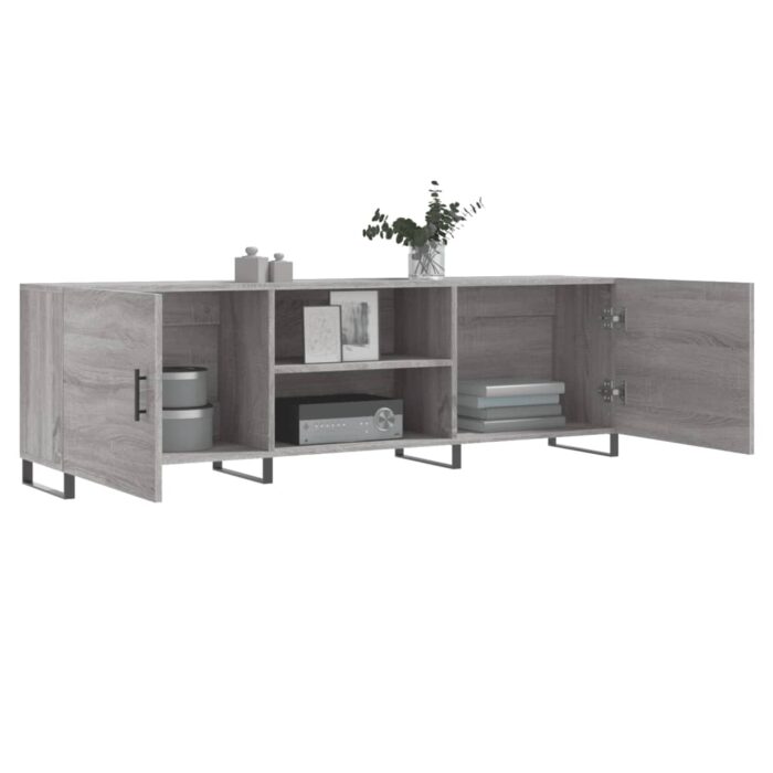 Meuble TV sonoma gris 150x30x50 cm bois d'ingénierie – Image 2